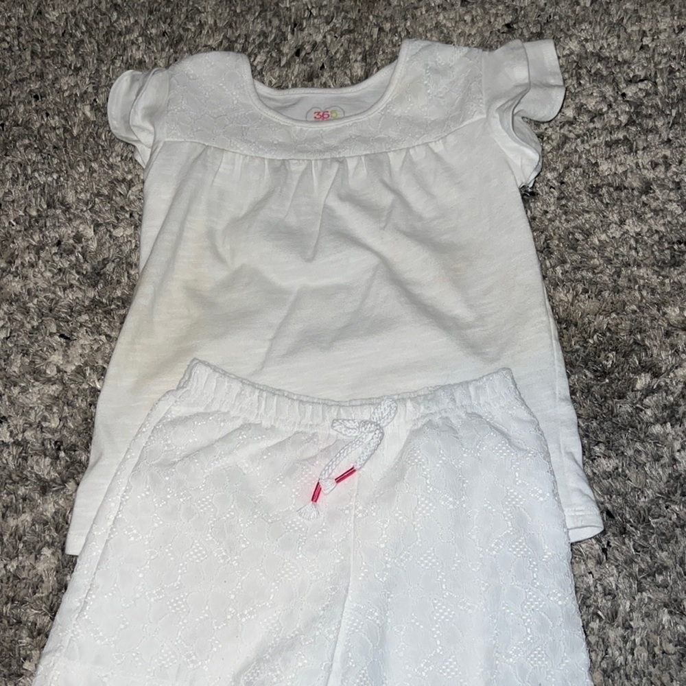 White Lacey Short Set